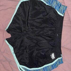 Everlast Black Shorts with Aqua Drawstring